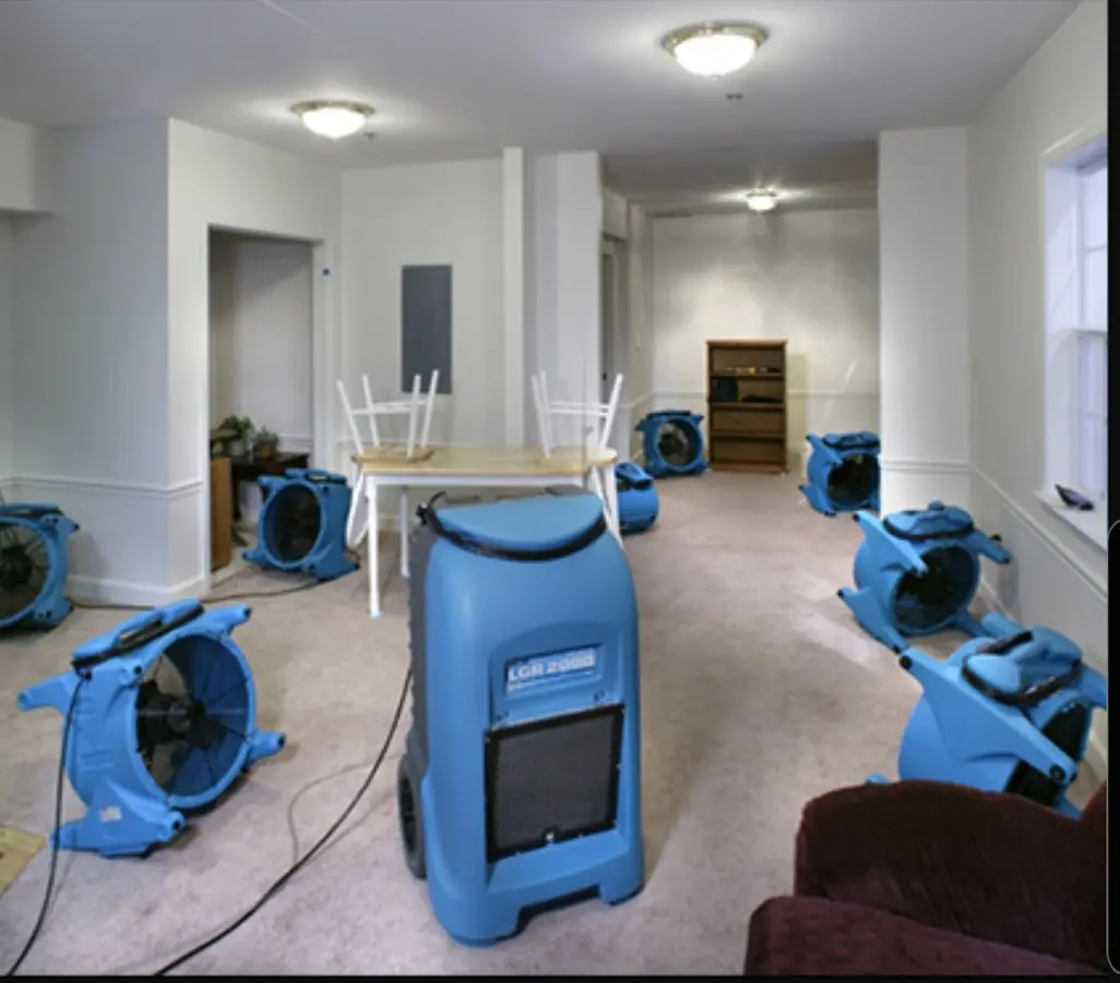 Air movers and dehumidifier setup for Water Extraction & Removal in Little Silver